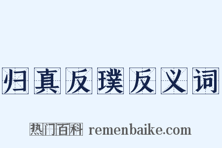 归真反璞反义词是什么意思的图片